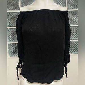 Black off the shoulder crop top size S